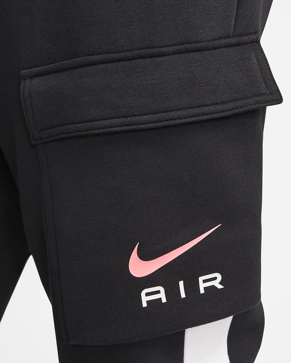 Pantalon cargo en tissu Fleece Nike Air pour homme - Noir/Blanc