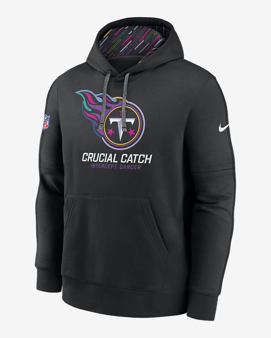 Sudadera con gorro sin cierre Nike de la NFL para hombre Tennessee Titans Crucial Catch Club - Negro