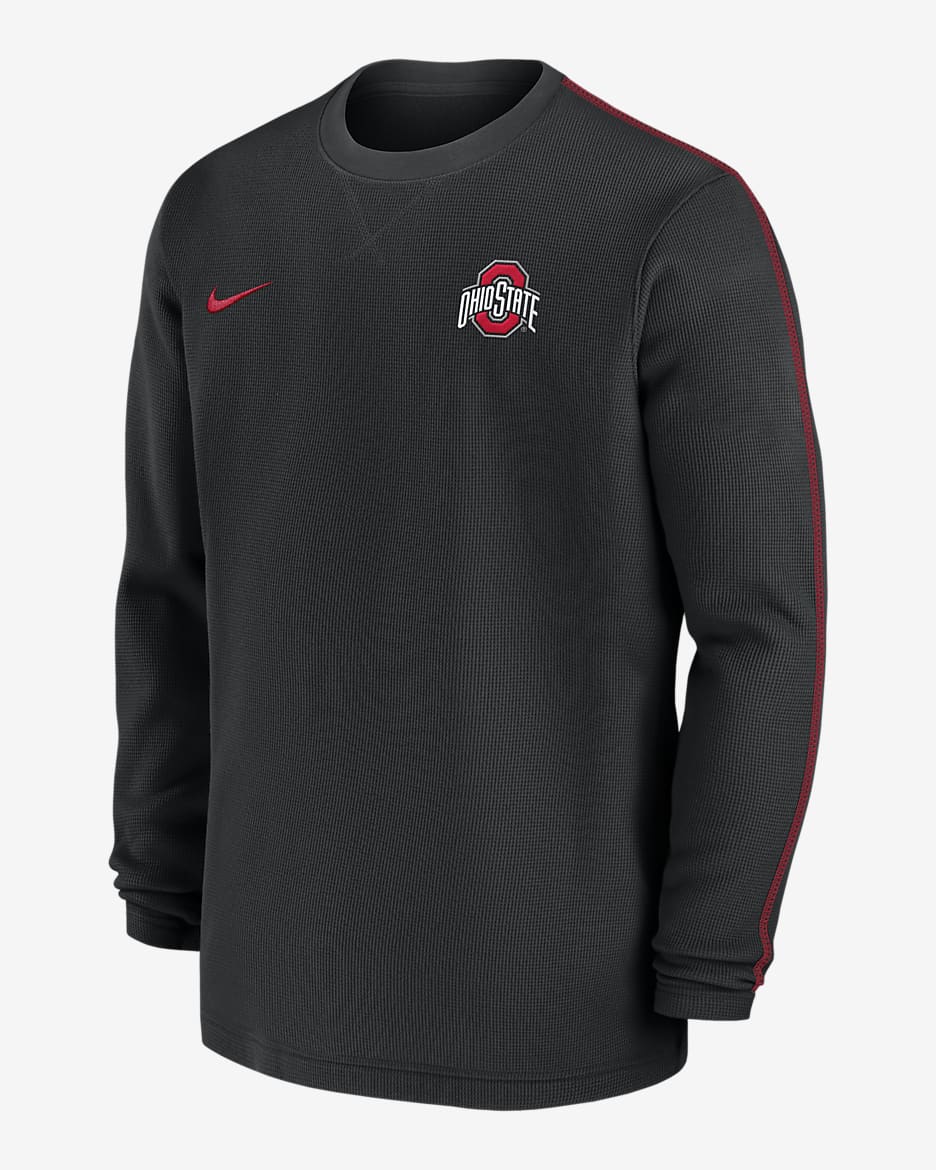 Ohio State Buckeyes Sideline Coach Men's Nike College Long-Sleeve Top - Black