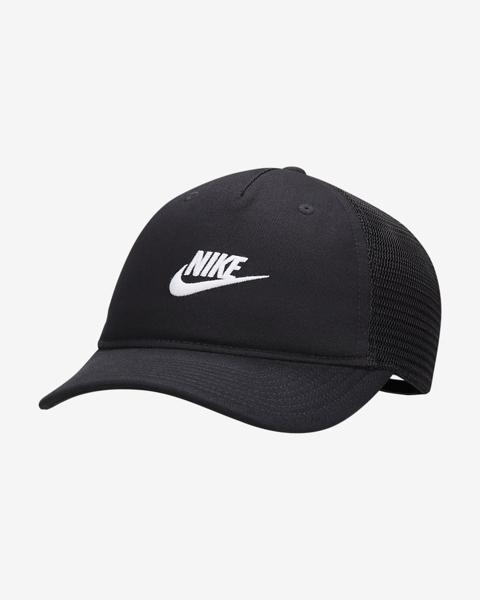 Nike Rise Cap Structured Trucker Cap - Black/Black/White