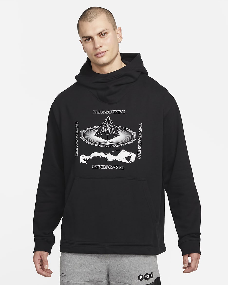 Sudadera con capucha sin cierre para hombre Kyrie - Negro/Polvo fotón/Rojo chile