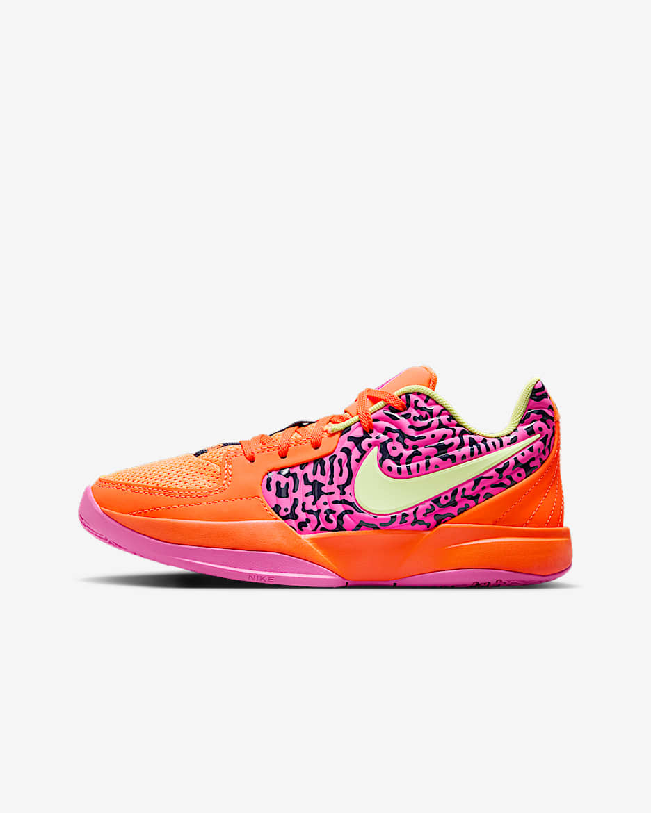 Tenis de básquetbol para niños grandes JA 2 SE - Obsidiana/Naranja total/Rosa paleta/Toque de limón claro