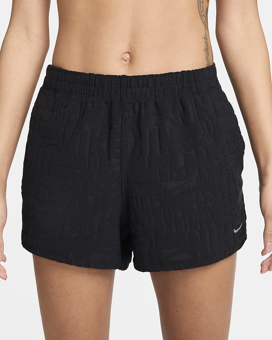 Shorts para salida de baño para mujer Nike Swim Retro Flow - Negro