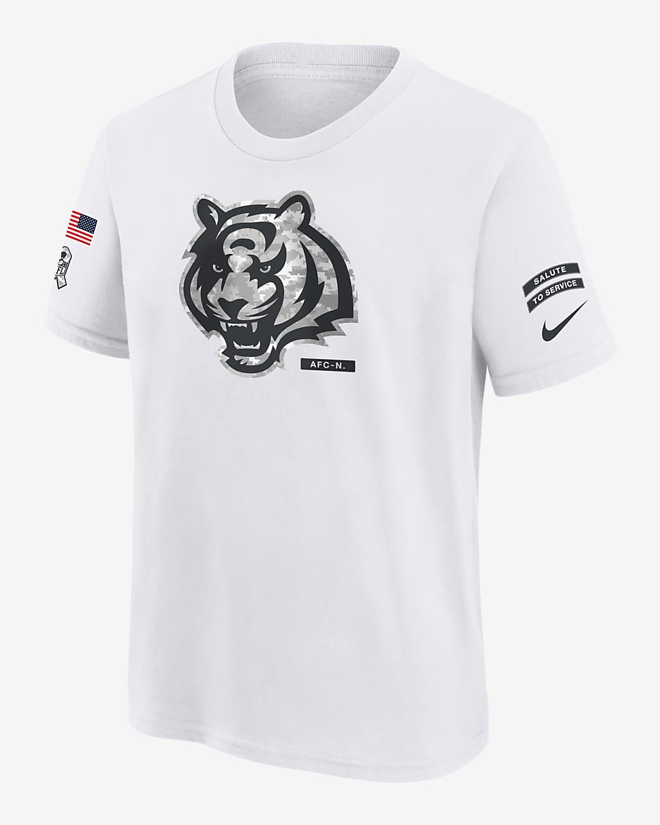 Cincinnati Bengals Salute to Service Primary Edge Legend Big Kids' Nike Dri-FIT NFL T-Shirt - White