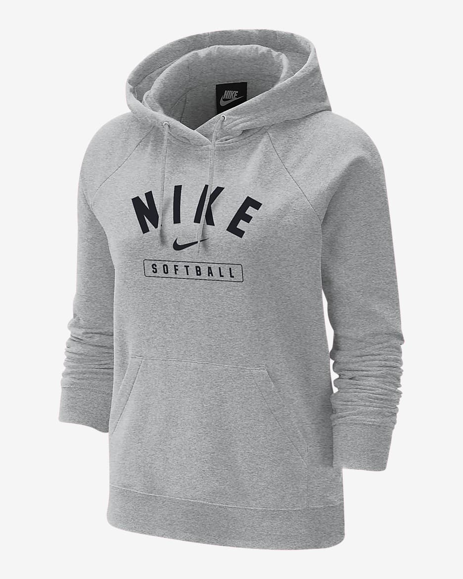 Nike Softball Women's Pullover Hoodie - Light Grey Heather