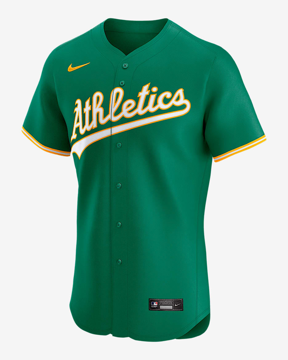 Jersey Nike Dri-FIT ADV de la MLB Elite para hombre Athletics - Verde