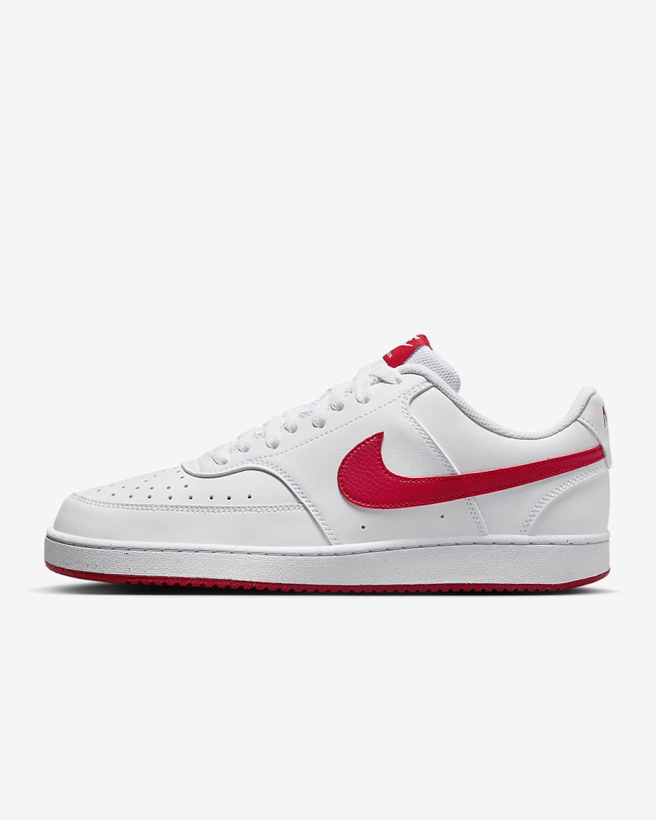 Tenis para hombre Nike Court Vision Low Next Nature - Blanco/Rojo universitario