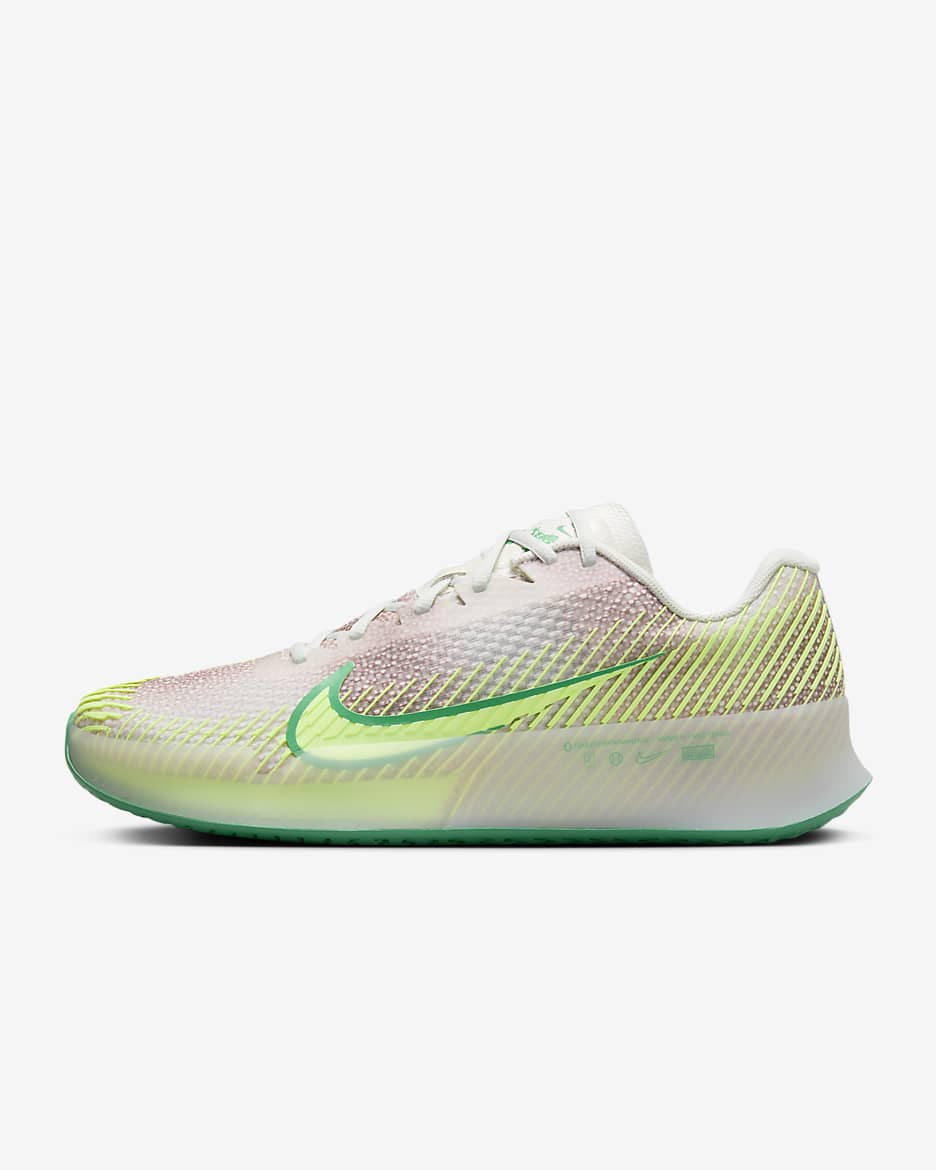NikeCourt Air Zoom Vapor 11 Premium Men's Hard Court Tennis Shoes - Phantom/Stadium Green/Barely Volt