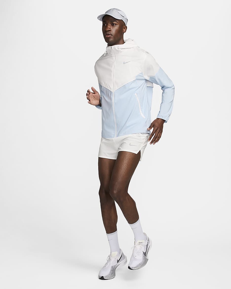 Veste de running déperlante Nike Windrunner pour homme - Platinum Tint/Light Armory Blue