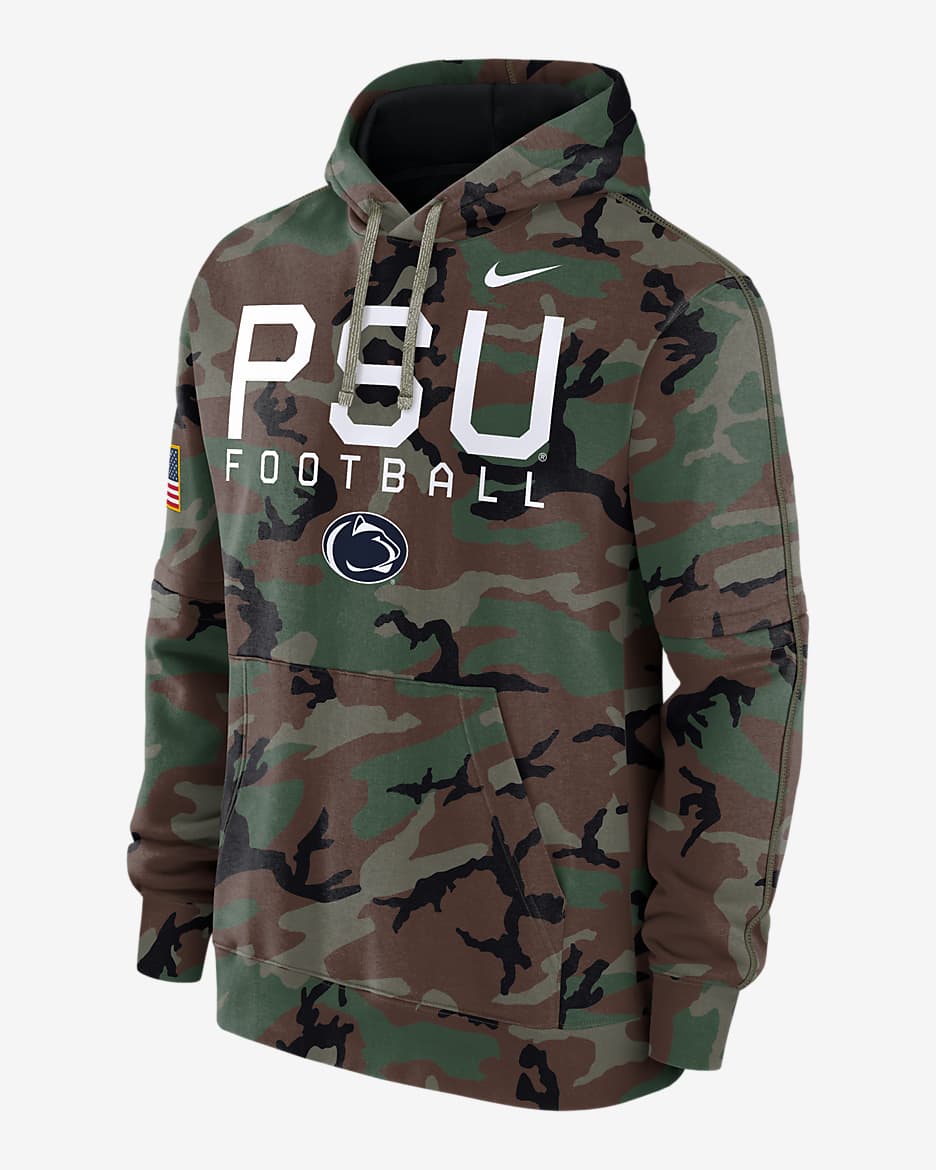 Penn State Nittany Lions Military Appreciation Club Men’s Nike College Pullover Hoodie - Medium Olive