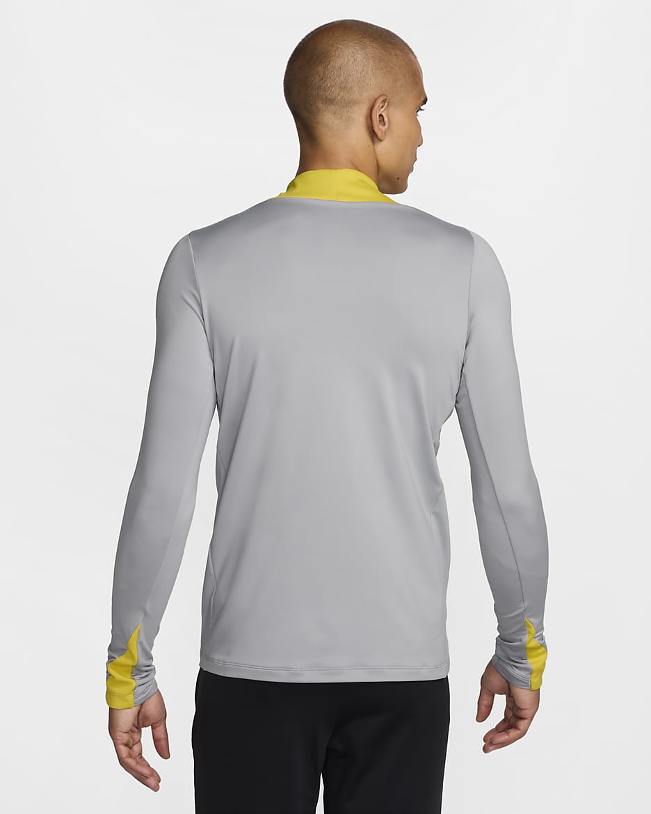 Liverpool FC Strike Third Men's Nike Dri-FIT Soccer Drill Top - Light Smoke Grey/Chrome Yellow/Global Red