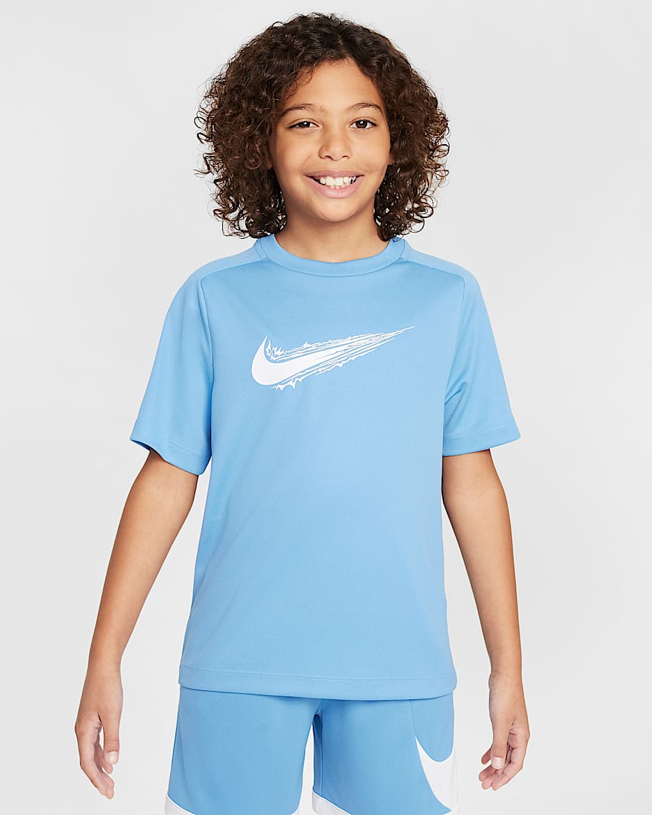 Nike Multi Big Kids' (Boys') Dri-FIT Short-Sleeve Top - Blue Beyond/White