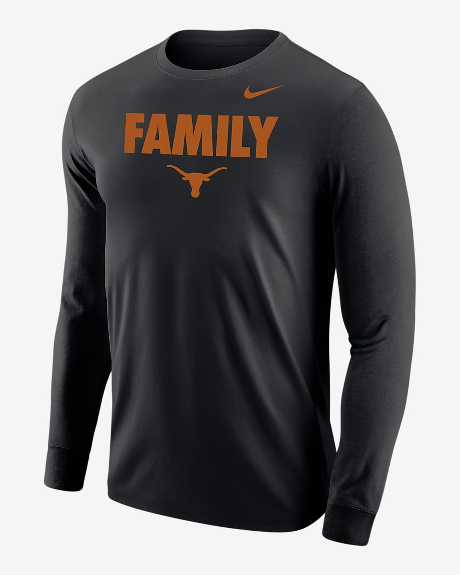 Texas Men's Nike College Long-Sleeve T-Shirt - Black