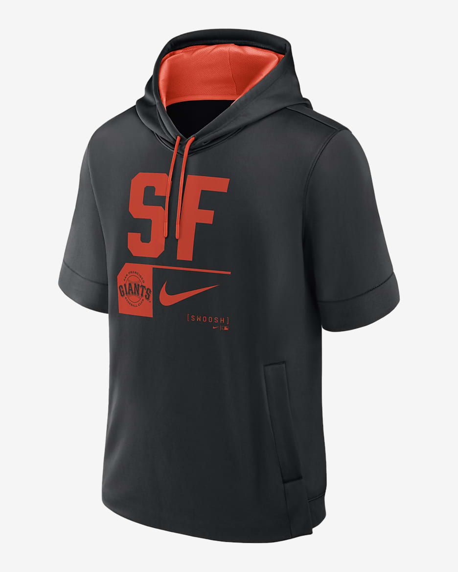 San Francisco Giants Tri Code Lockup Men's Nike MLB Short-Sleeve Pullover Hoodie - Black