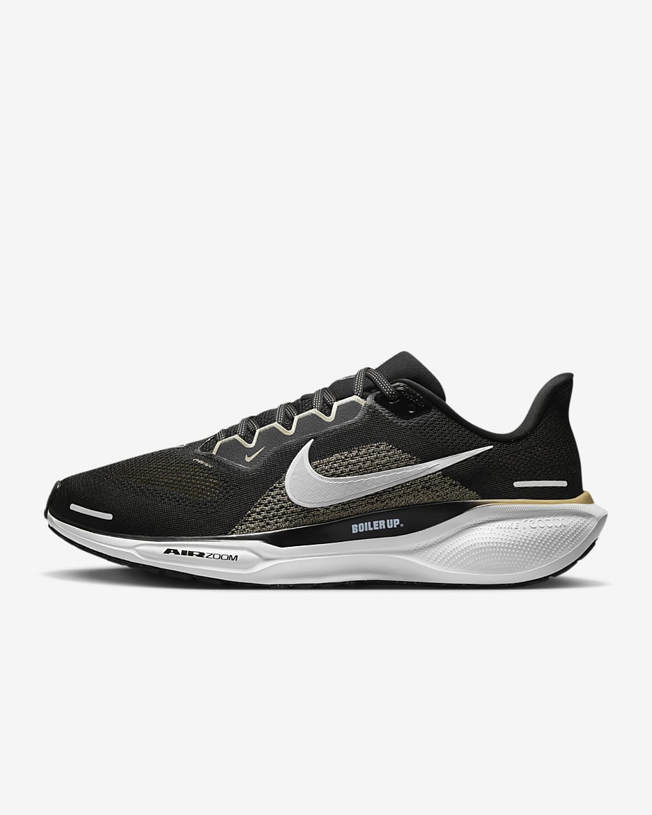 Purdue Pegasus 41 Men's Nike College Road Running Shoes - Black/White/Team Gold/White