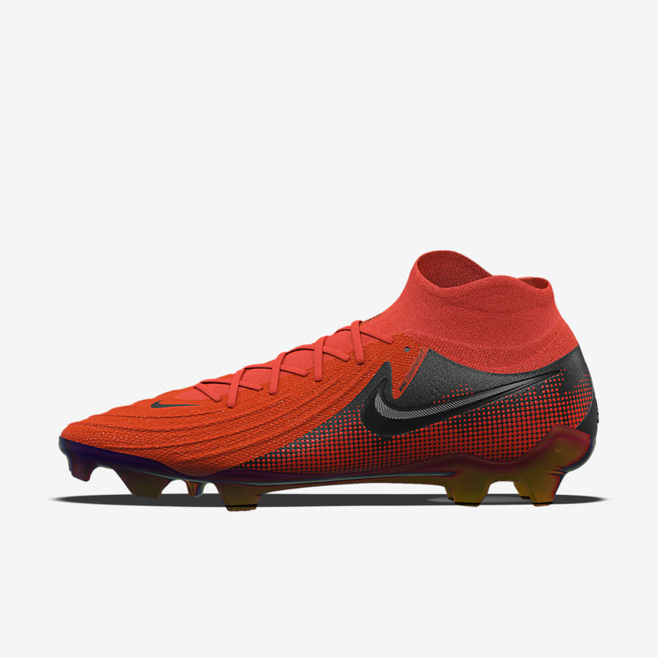 Chaussure de foot montante à crampons pour terrain sec personnalisable Nike Phantom Luna 2 Elite By You - Bright Crimson/Bright Crimson
