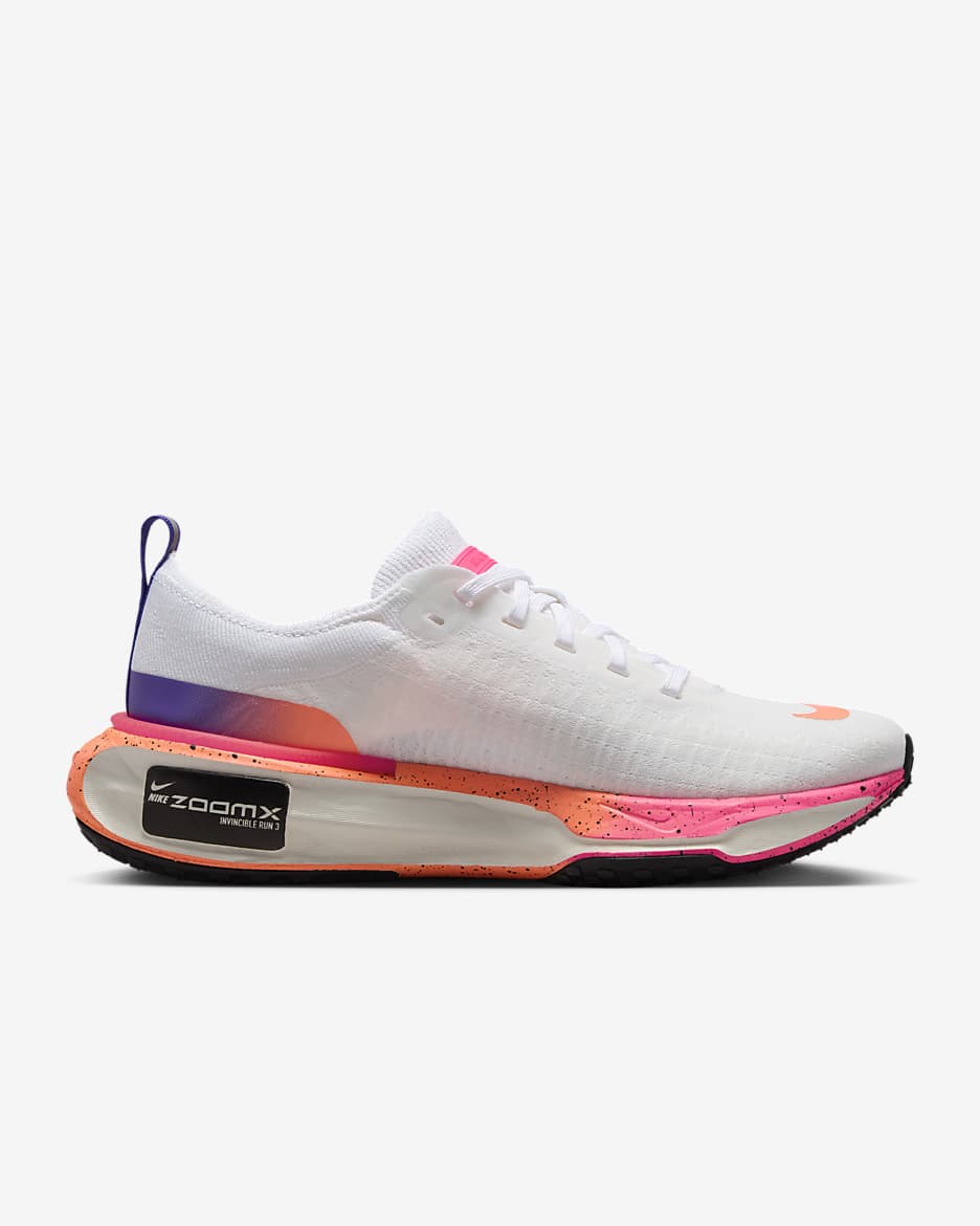 Tenis de correr en carretera para mujer Nike Invincible 3 - Blanco/Mango brillante/Hiperrosa/Negro