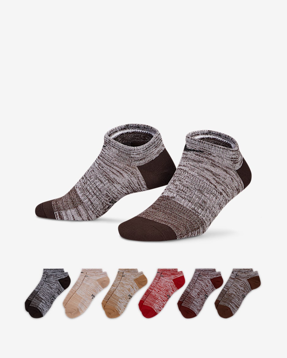 Nike Everyday Lightweight No-Show Training Socks (6 Pairs) - Multi-Color
