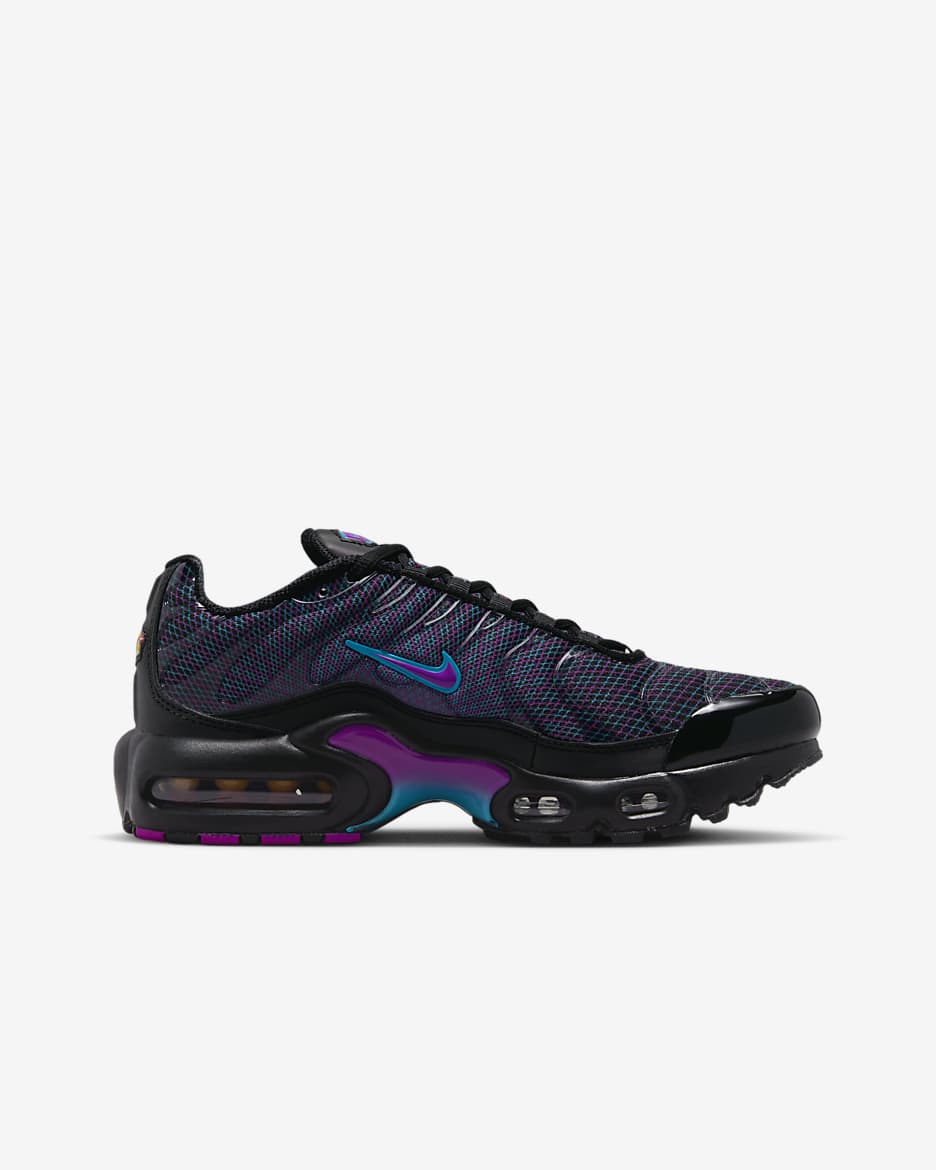 Nike Air Max Plus cipő nagyobb gyerekeknek - Fekete/Baltic Blue/Vivid Purple