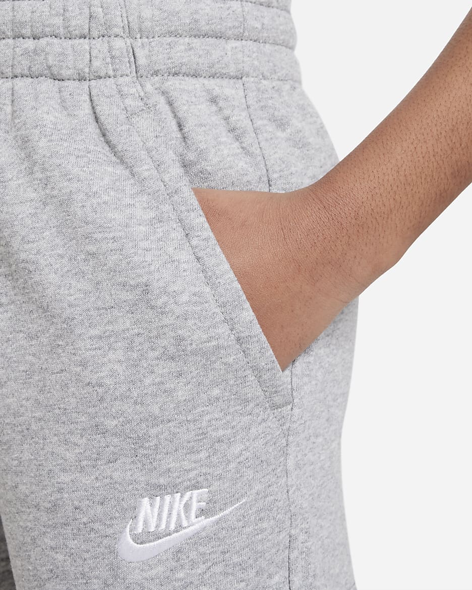 Shorts in French Terry 13 cm Nike Sportswear Club Fleece – Ragazza - Dark Grey Heather/Base Grey/Bianco