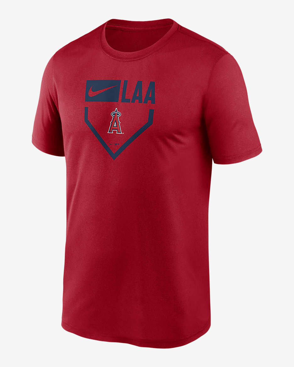 Playera Nike Dri-FIT de la MLB para hombre Los Angeles Angels Home Plate Icon Legend - Rojo