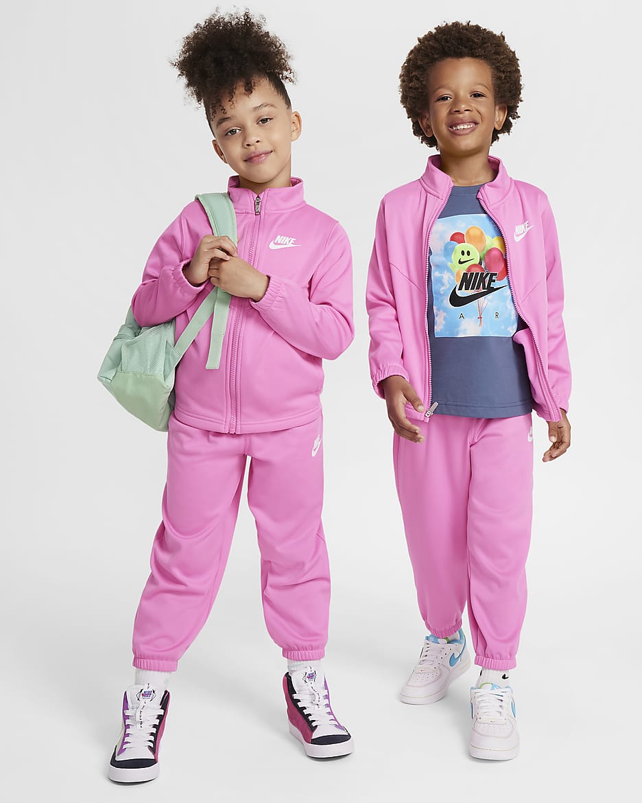 Conjunto de entrenamiento para preescolar Nike Dri-FIT Lifestyle Essentials - Rosa alegre