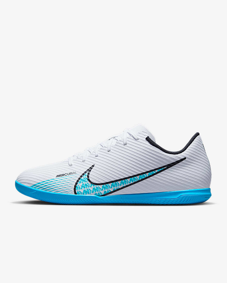 Nike Mercurial Vapor 15 Club Indoor Court Low-Top Football Shoes - White/Pink Blast/Baltic Blue