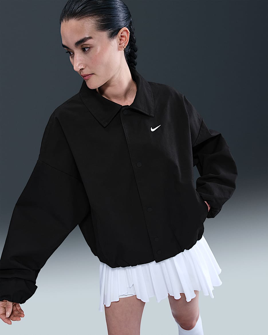 Nike Sportswear Women's Oversized Woven Jacket - Black/Black/Sail