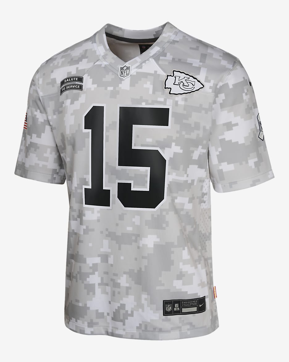 Patrick Mahomes Kansas City Chiefs Salute to Service Big Kids' Nike Dri-FIT NFL Limited Jersey - White