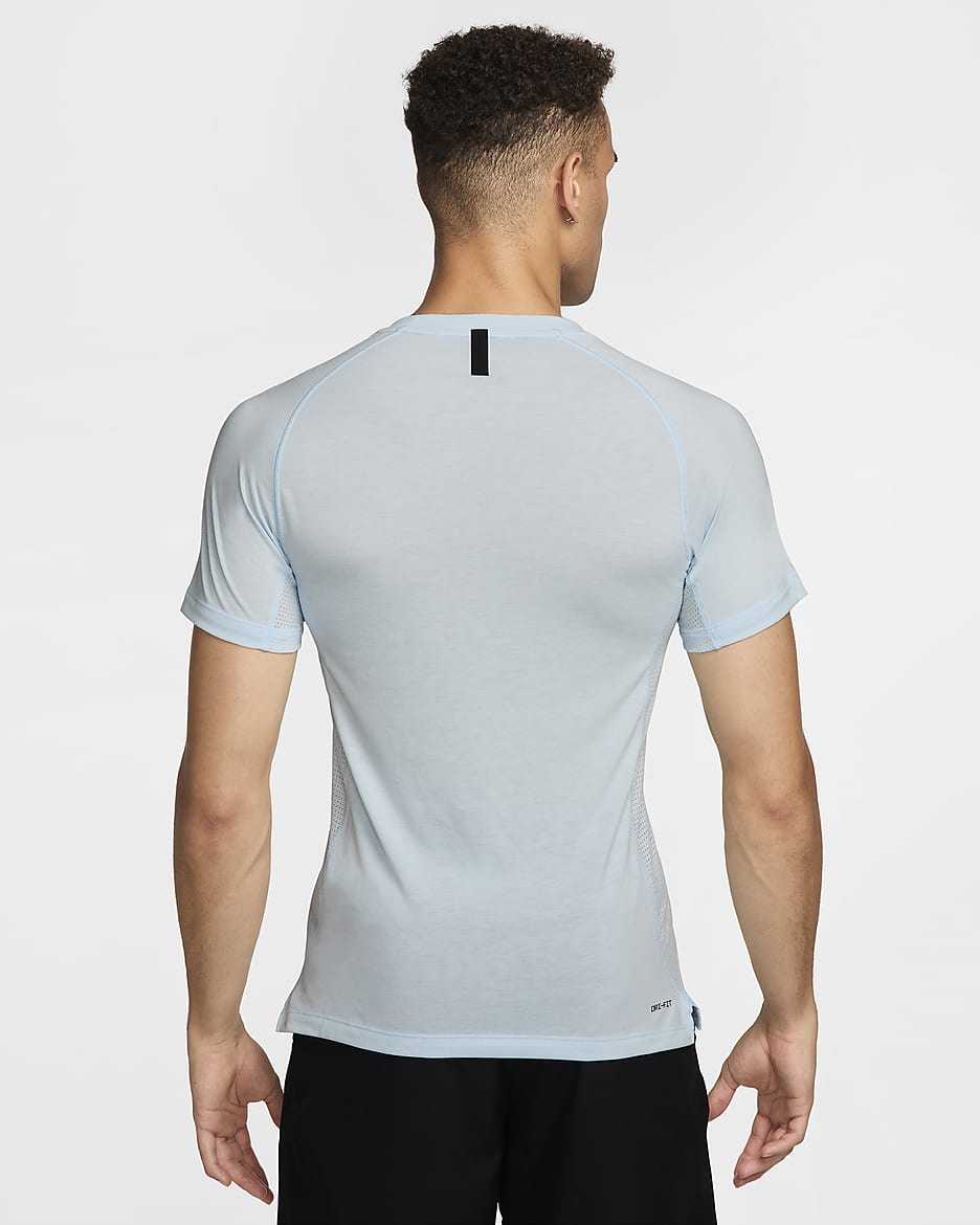 Haut de fitness à manches courtes Dri-FIT Nike Flex Rep pour homme - Glacier Blue/Noir