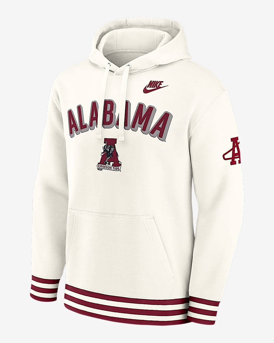 Alabama Legacy Retro Men’s Nike College Pullover Hoodie - Cream