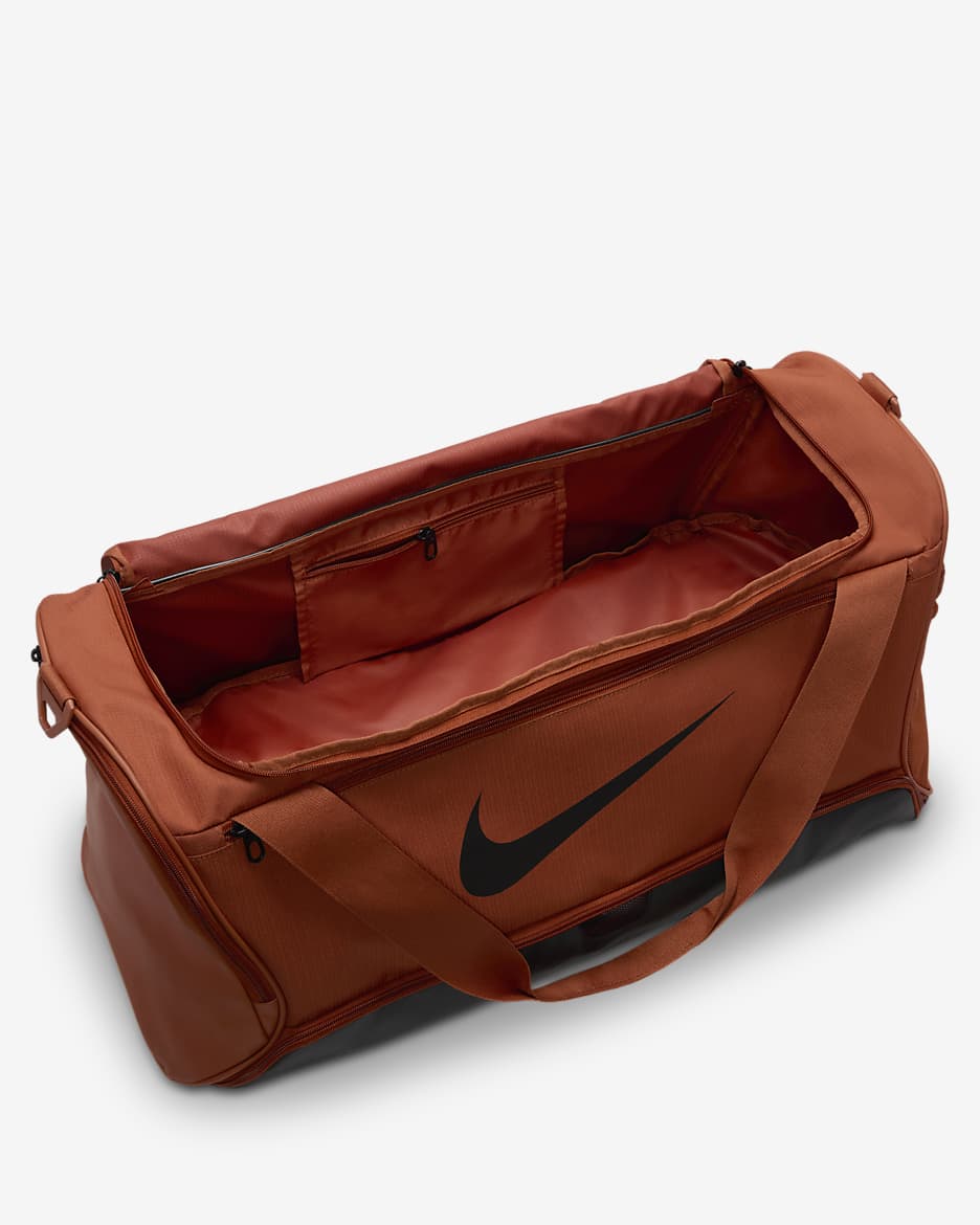 Nike Brasilia 9.5 Training Duffel Bag (Medium, 60L) - Burnt Sunrise/Black/Black