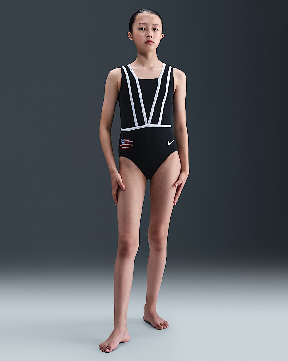 Nike Gymnastics Stars at Midnight Leotard - Black