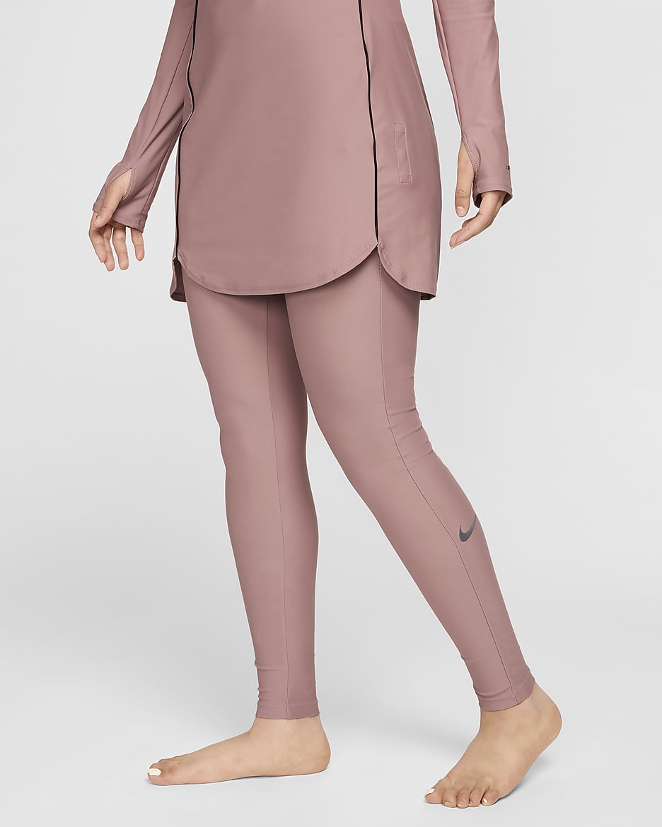 Nike Swim Victory Women's Slim Leggings - Smokey Mauve/Black