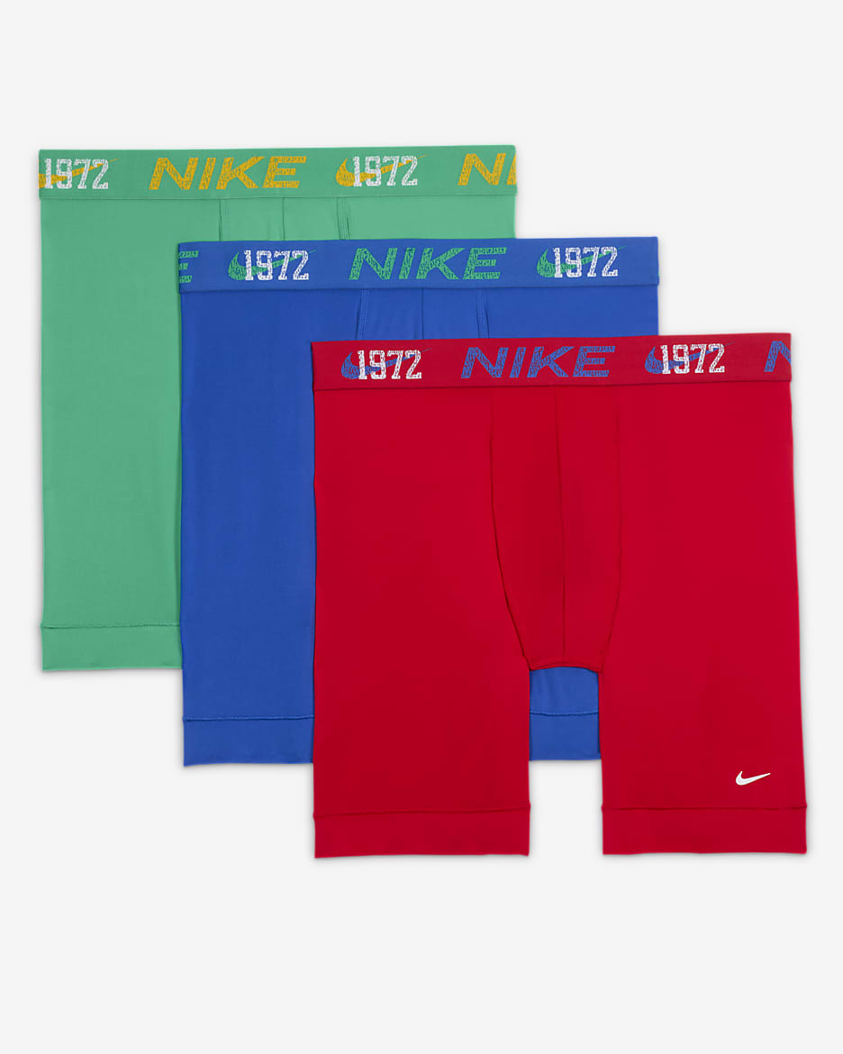 Nike Dri-FIT Essential Micro Long Boxer Briefs (3-Pack) - Red