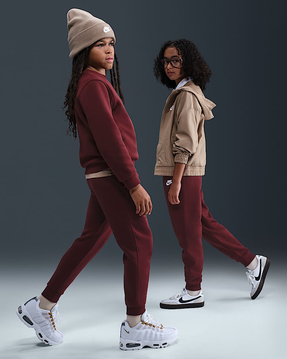 Joggers Nike Sportswear Club Fleece para niños talla grande - Rojo team oscuro/Blanco