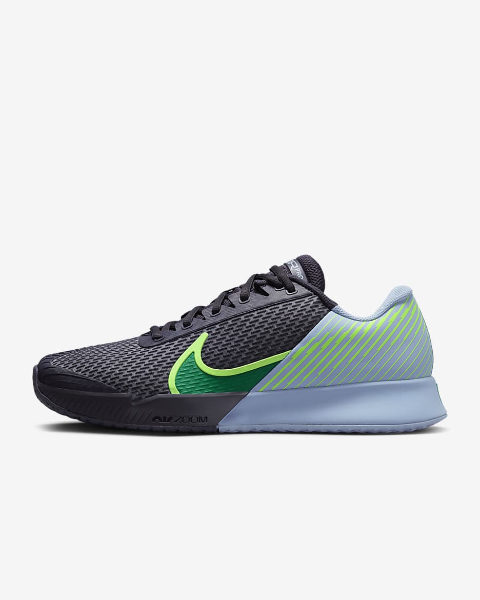 NikeCourt Air Zoom Vapor Pro 2 Men's Hard Court Tennis Shoes - Gridiron/Cobalt Bliss/Green Strike/Stadium Green