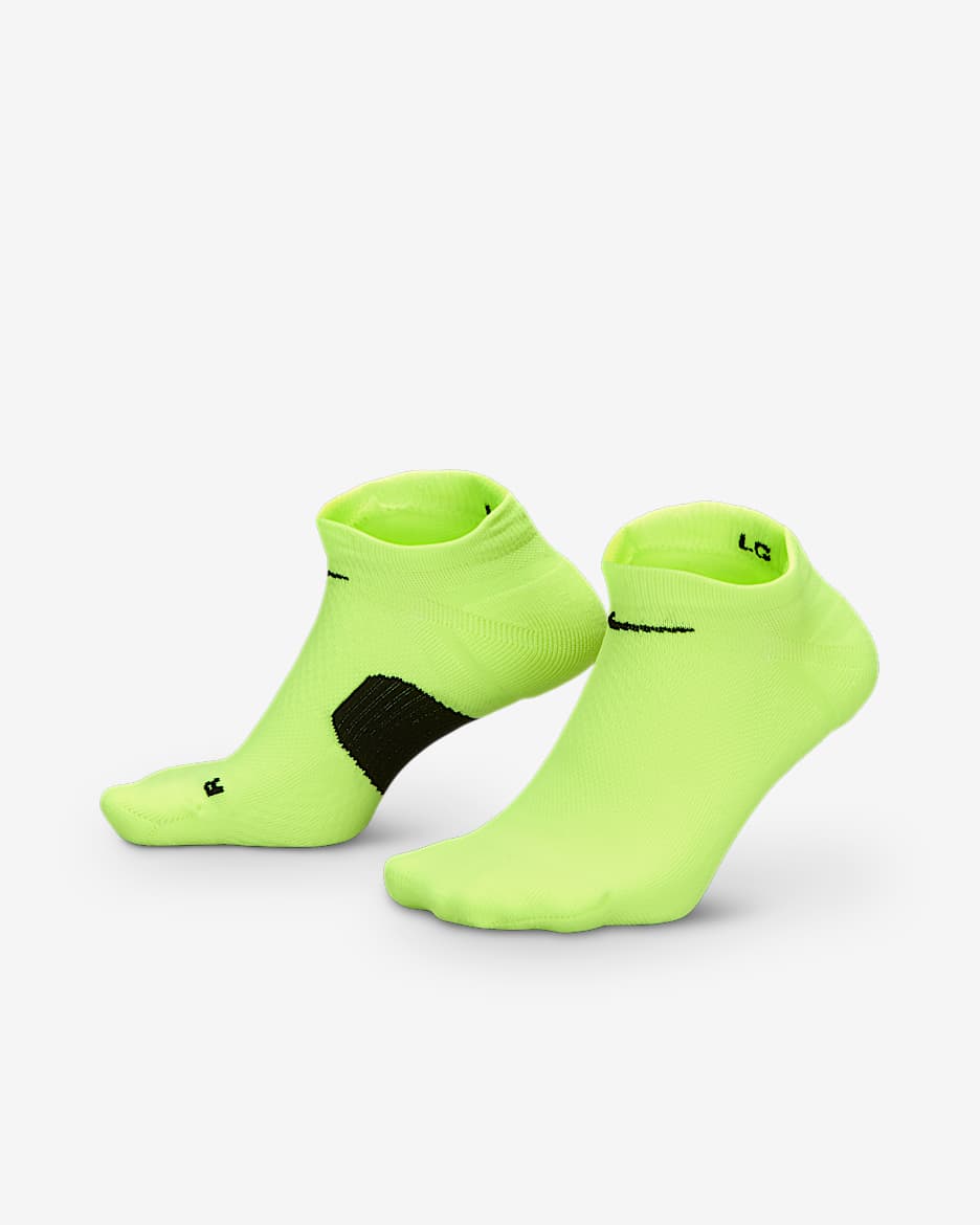 Nike Running mittelschwere No-Show-Socken (1 Paar) - Volt/Schwarz/Schwarz