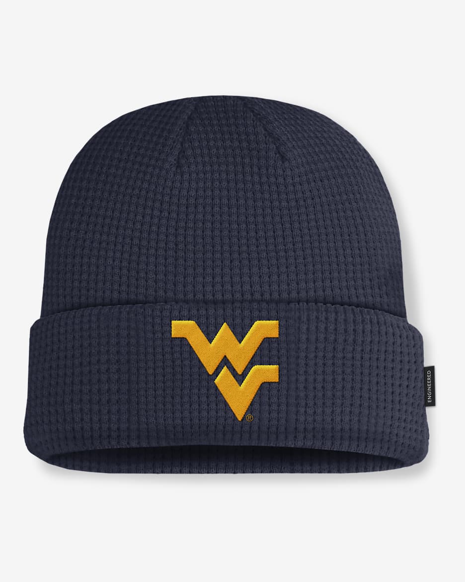 West Virginia Mountaineers Sideline Terra Men's Nike College Cuffed Beanie - College Navy