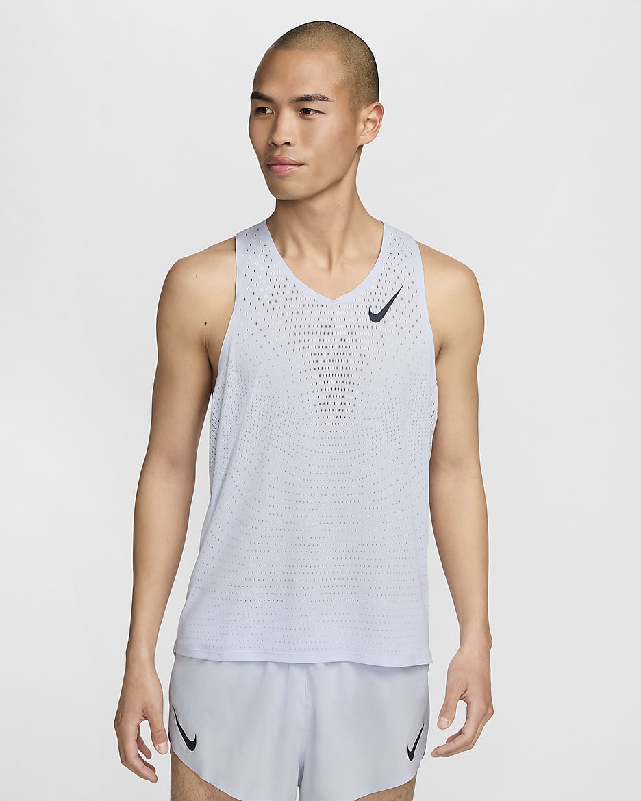 Nike AeroSwift Dri-FIT-ADV-Lauf-Singlet für Herren - Football Grey/Dark Obsidian