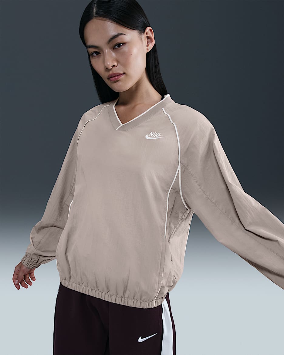 Nike Sportswear Windrunner Women's Sweatshirt Top - College Grey/Sail