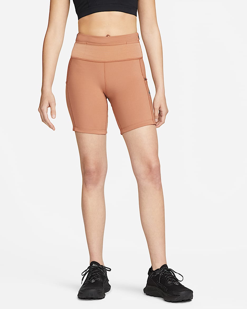 Calções justos de running para trilhos Nike Epic Luxe para mulher - Mineral Clay/Preto/Mineral Clay/Preto