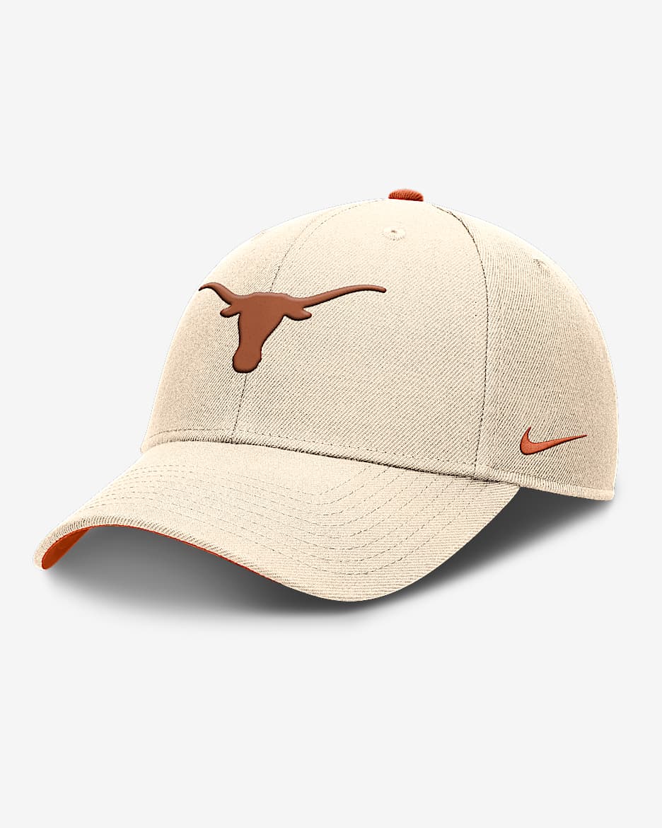 Gorra de rejilla universitaria Nike Dri-FIT ajustable para hombre Texas Primetime Rise - Natural