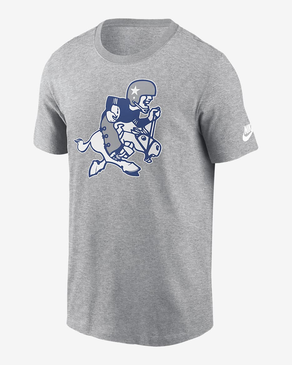 Dallas Cowboys Rewind Retro Joe Essential Men’s Nike NFL T-Shirt - Charcoal Heather