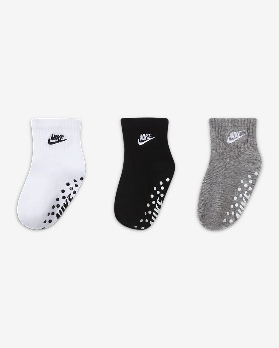 Calcetines adherentes para bebé Nike (3 pares) - Multicolor
