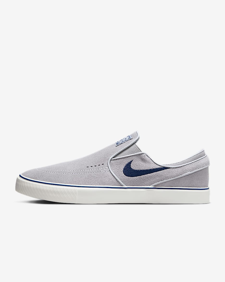 Tenis de skateboarding Nike SB Janoski+ Slip - Gris lobo/Gris lobo/Blanco cumbre/Azul marino