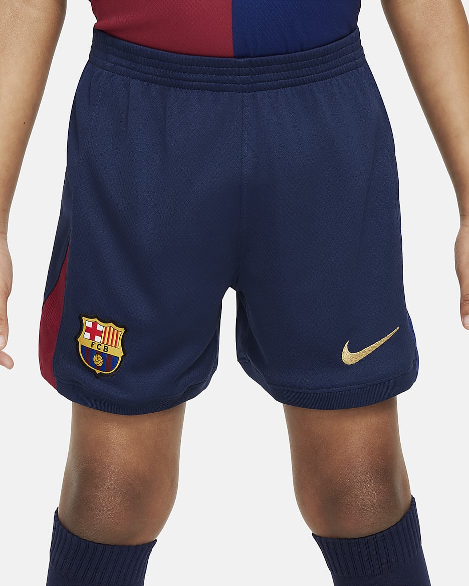 F.C. Barcelona 2024/25 Stadium Home Younger Kids' Nike Football Replica 3-Piece Kit - Deep Royal Blue/Noble Red/Midnight Navy/Club Gold