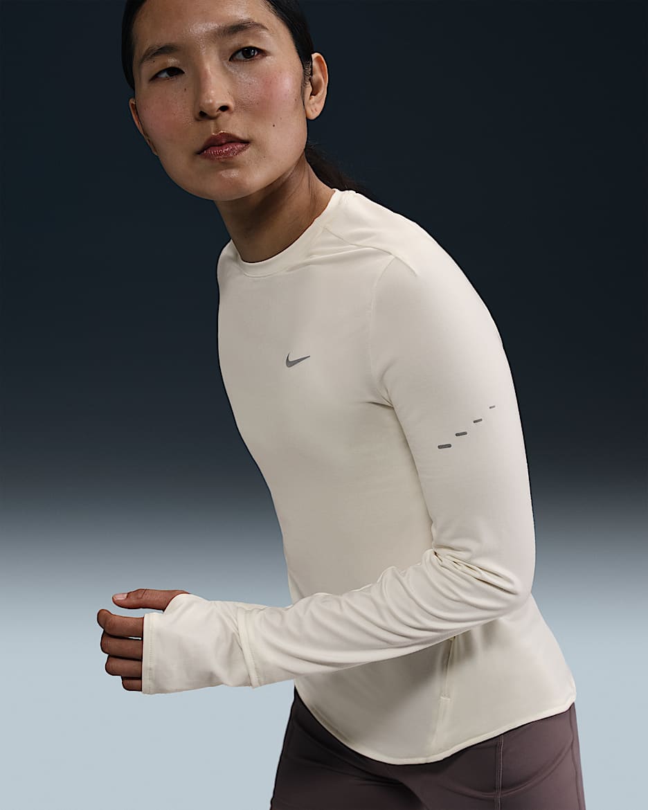 ナイキ スウィフト ウィメンズ Dri-FIT UV ロングスリーブ クルーネック ランニングトップ - セイル