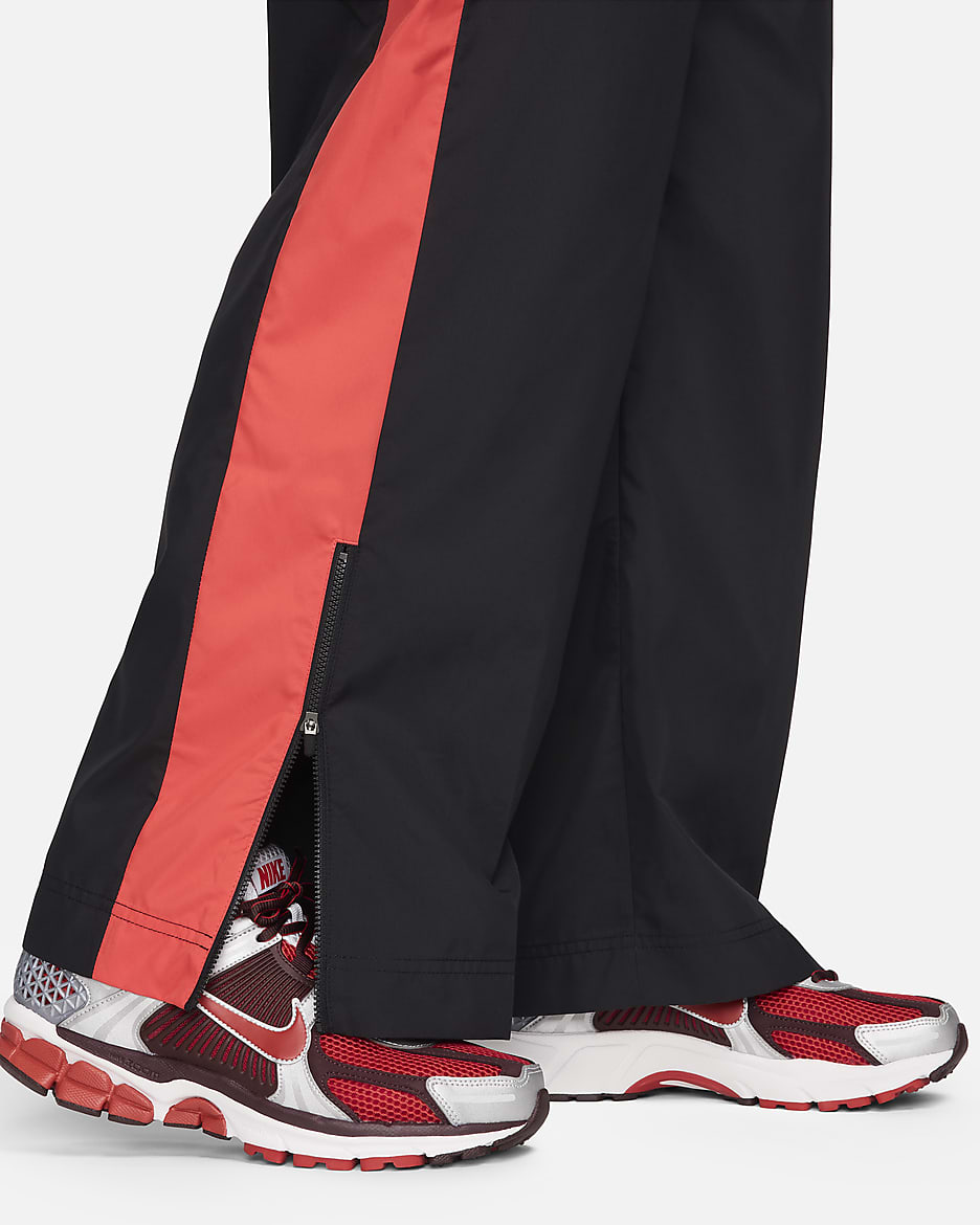 Nike Sportswear Women's High-Waisted Trousers - Black/Light Crimson/White