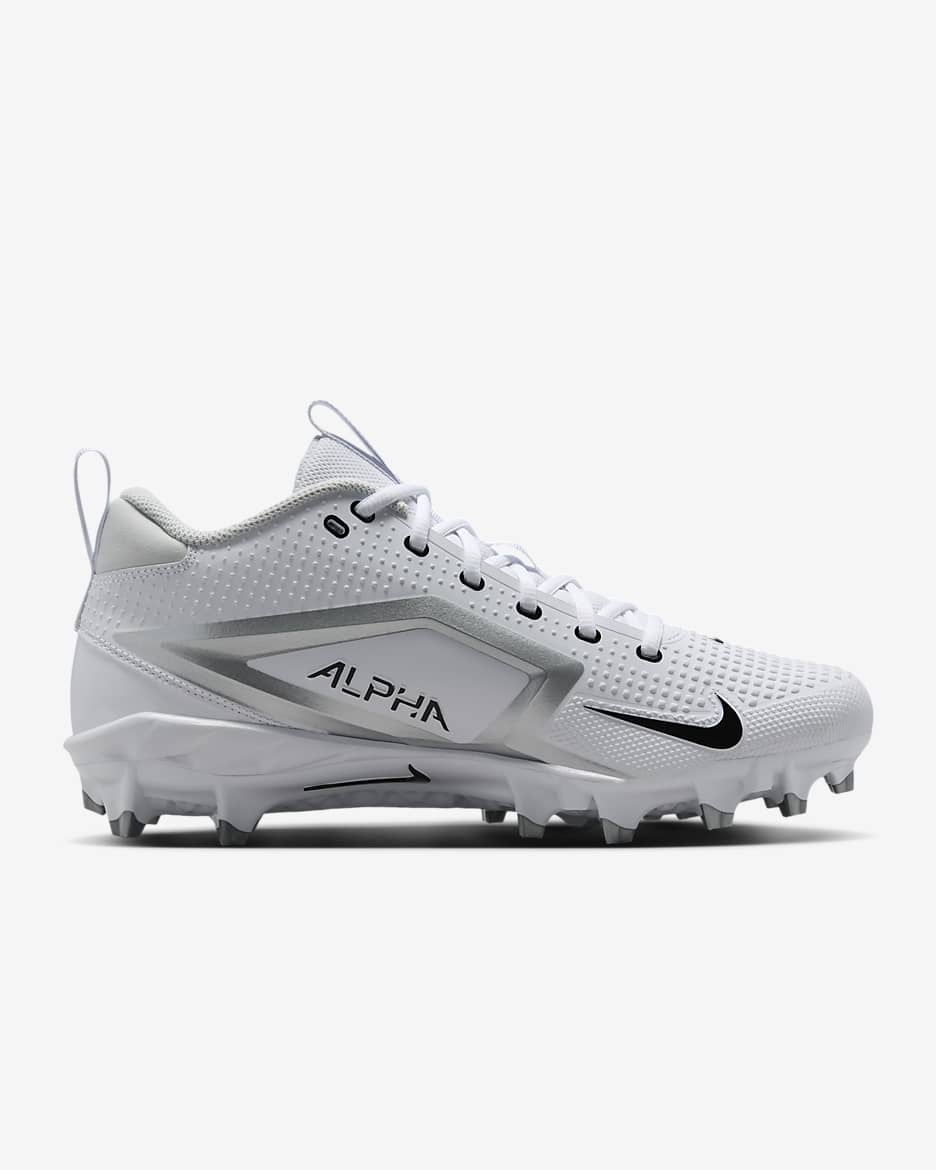 Nike Alpha Menace 4 Varsity Football Cleats - White/Metallic Silver/Photon Dust/Black